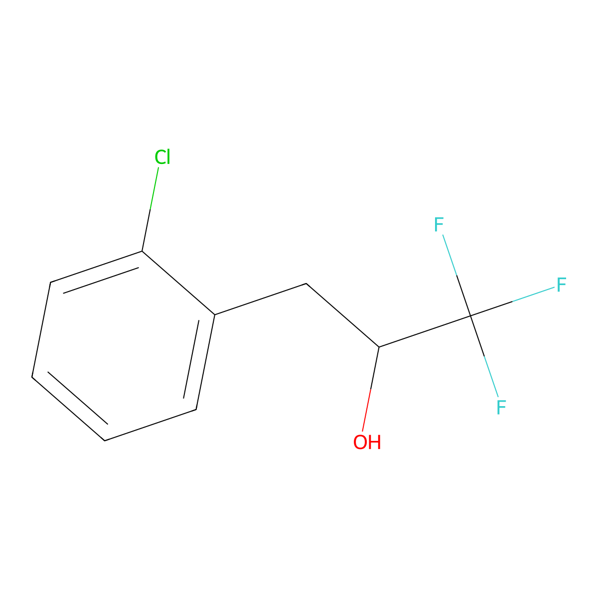 3-(2-Chlorophenyl)-1,1,1-trifluoropropan-2-ol molecular structure, CAS 1341685-58-2