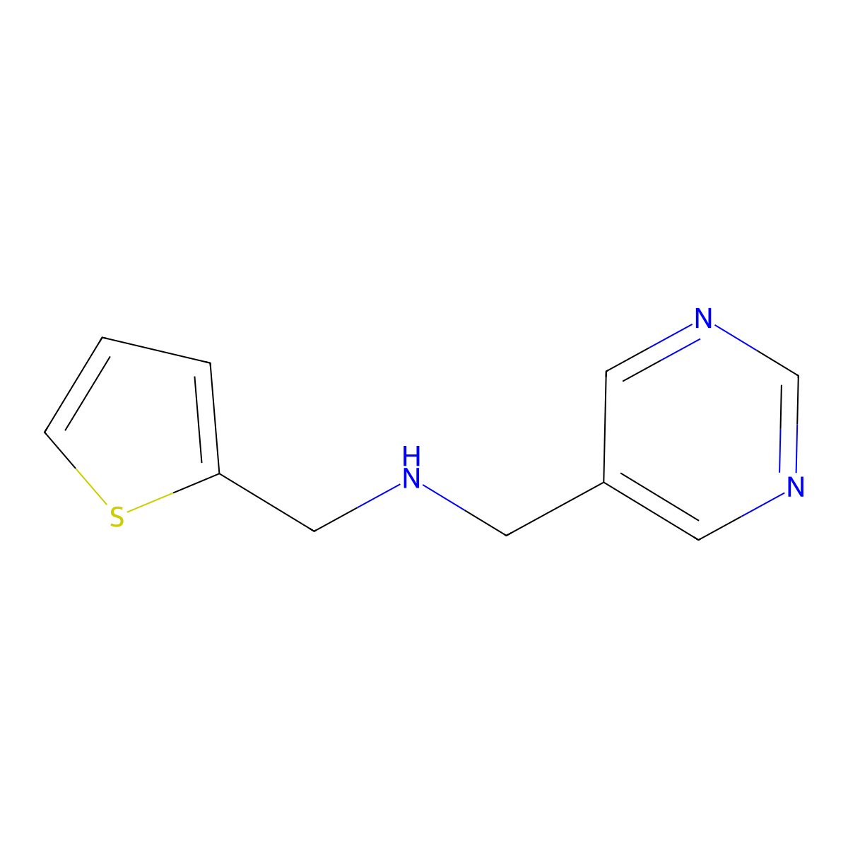 [(Pyrimidin-5-yl)methyl][(thiophen-2-yl)methyl]amine molecular structure, CAS 1341689-02-8