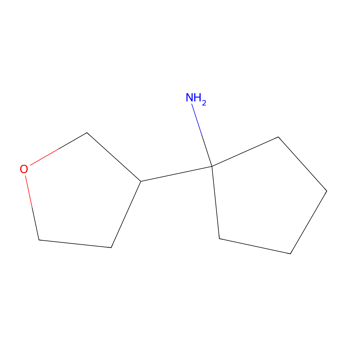 1-(Tetrahydrofuran-3-yl)cyclopentan-1-amine molecular structure, CAS 1341693-63-7