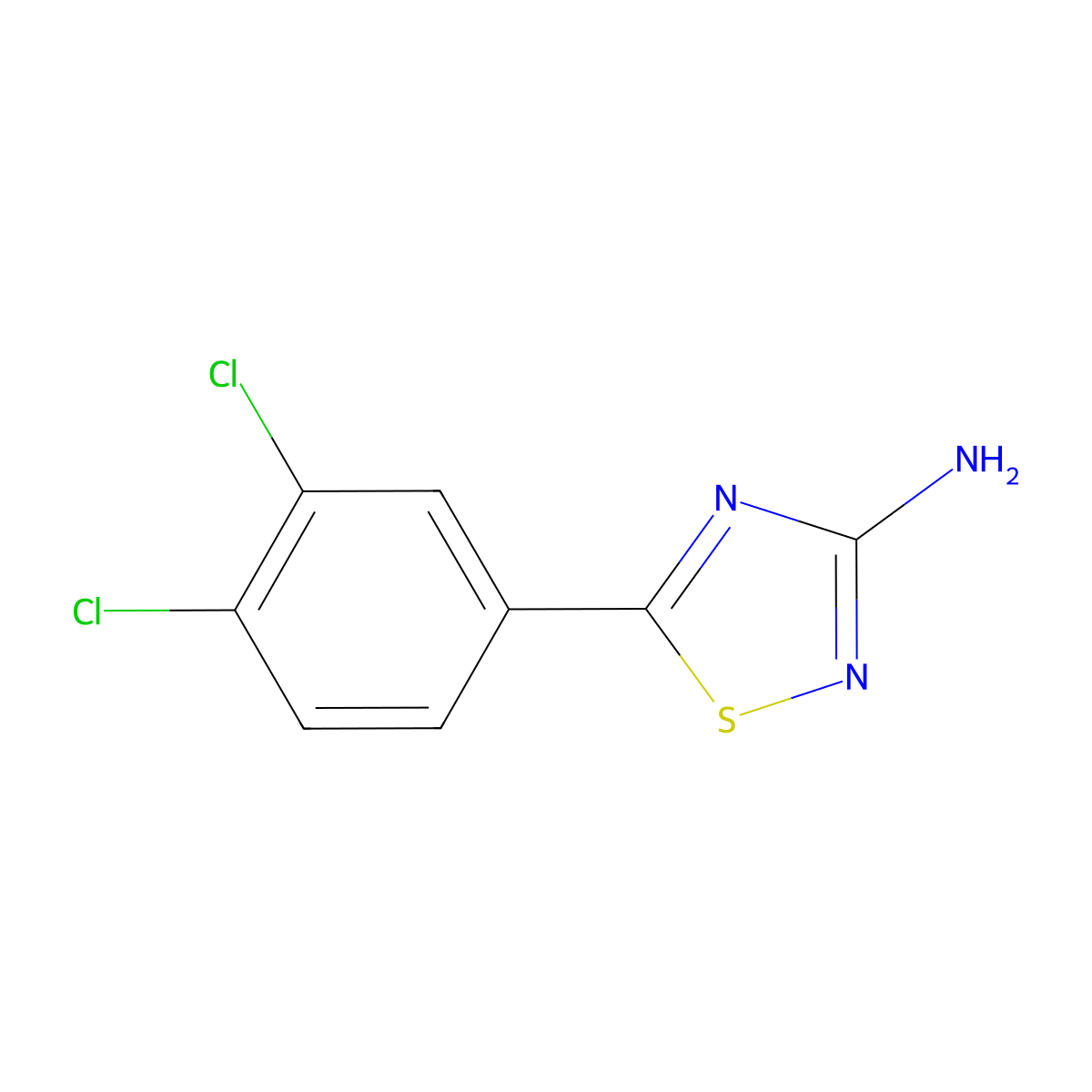 5-(3,4-Dichlorophenyl)-1,2,4-thiadiazol-3-amine molecular structure, CAS 1341694-39-0