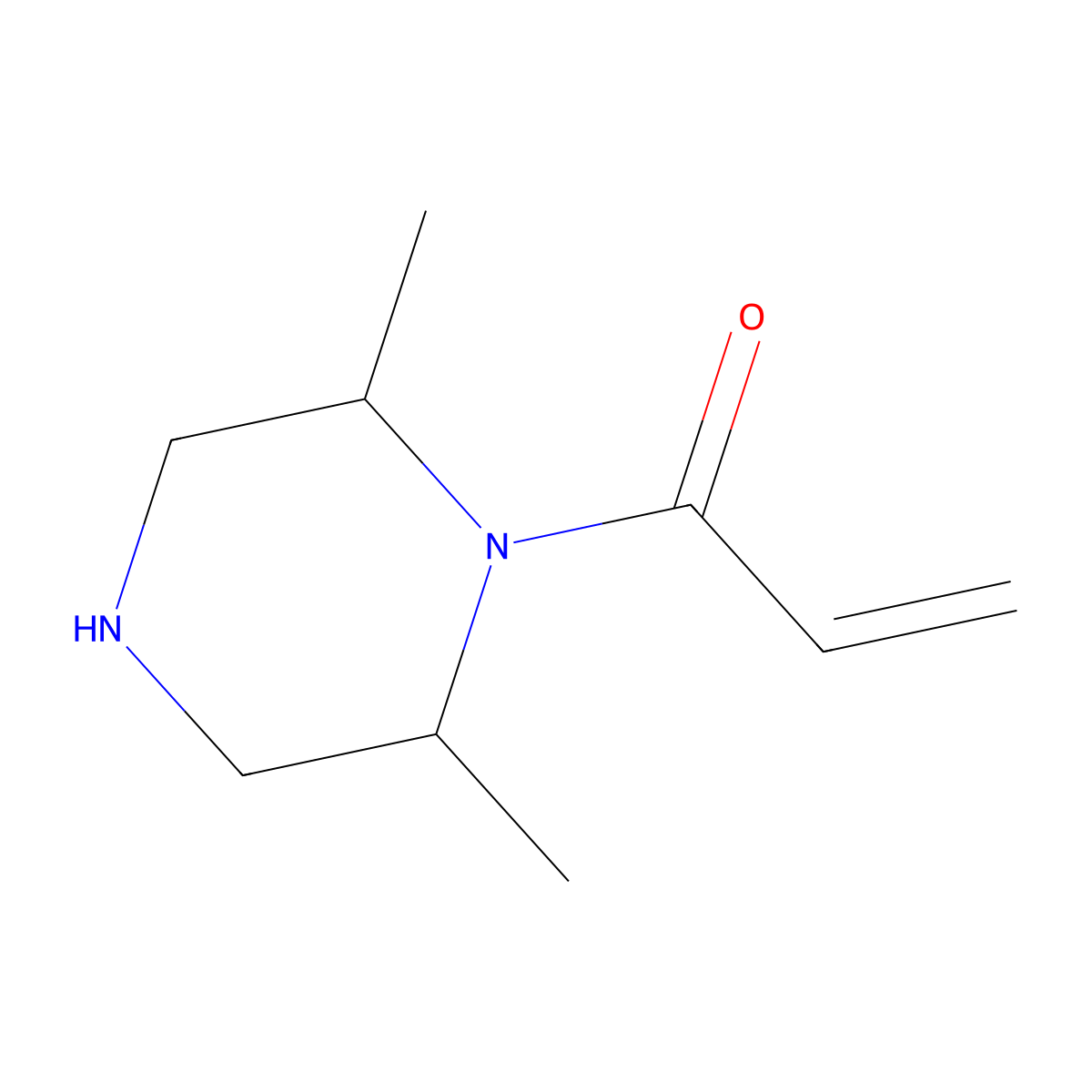 1-(2,6-Dimethylpiperazin-1-yl)prop-2-en-1-one molecular structure, CAS 1341695-02-0