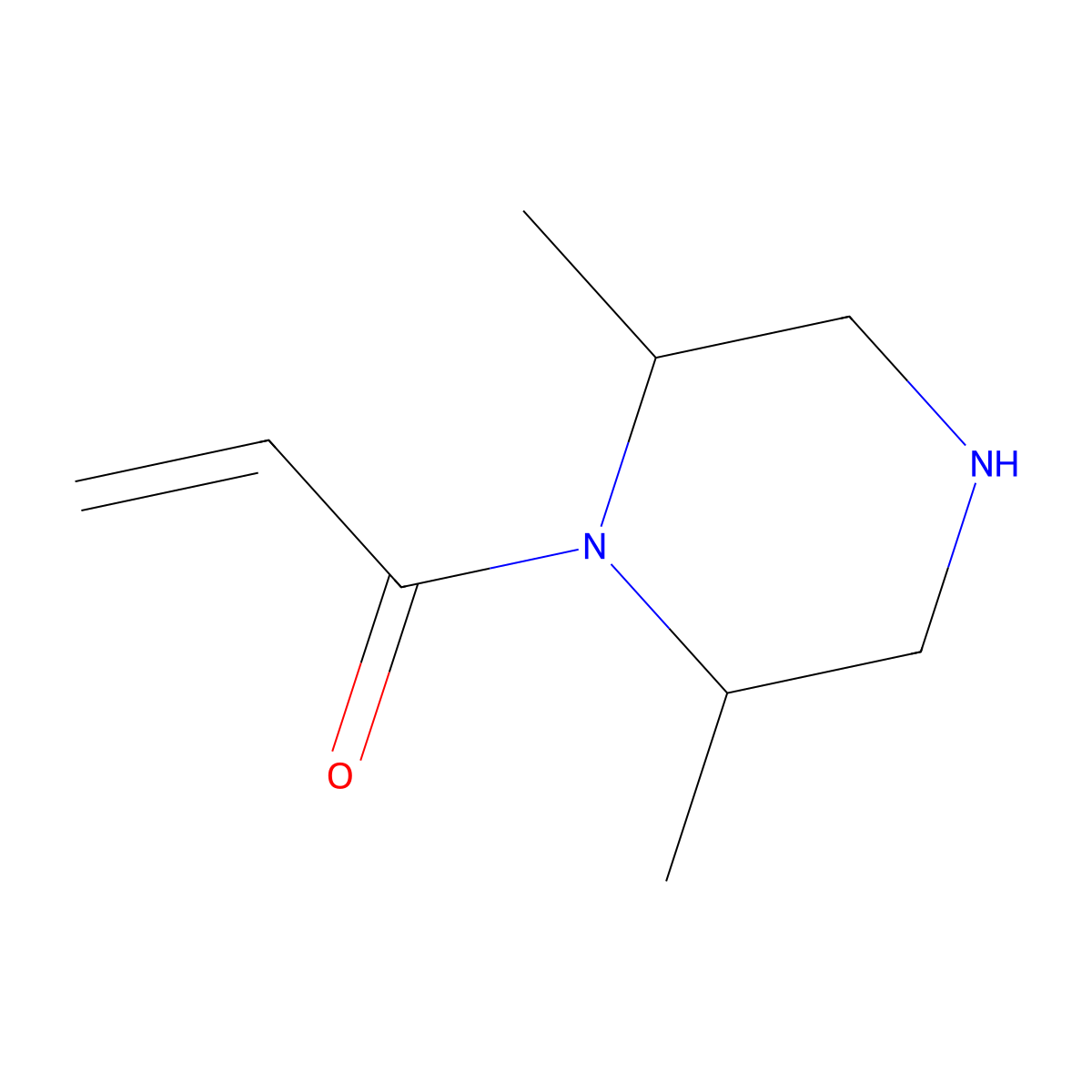 1-(2,6-Dimethylpiperazin-1-yl)prop-2-en-1-one molecular structure, CAS 1341695-02-0