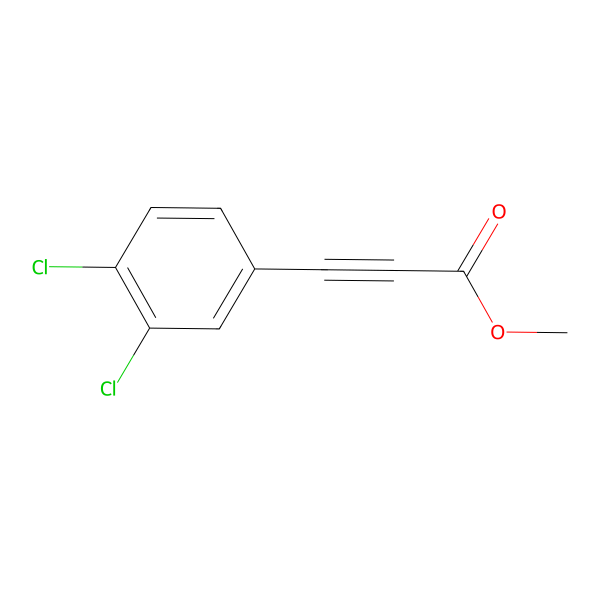 Methyl 3-(3,4-dichlorophenyl)prop-2-ynoate molecular structure, CAS 1341695-66-6