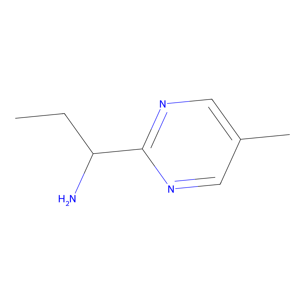 1-(5-Methylpyrimidin-2-yl)propan-1-amine molecular structure, CAS 1341695-97-3