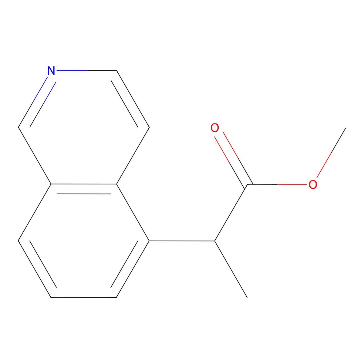 Methyl 2-(isoquinolin-5-yl)propanoate molecular structure, CAS 1341696-45-4