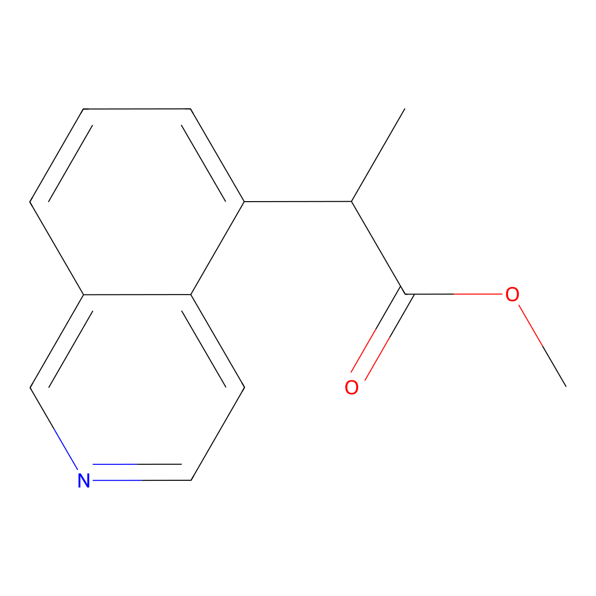 Methyl 2-(isoquinolin-5-yl)propanoate molecular structure, CAS 1341696-45-4