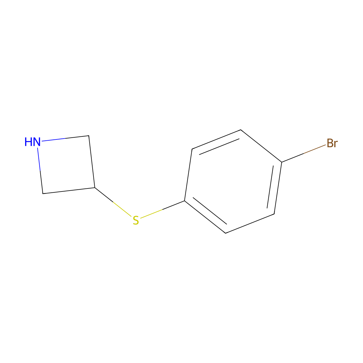 3-[(4-Bromophenyl)sulfanyl]azetidine molecular structure, CAS 1341696-92-1