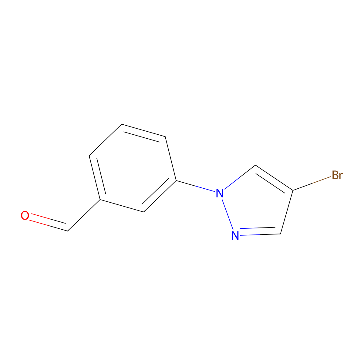 3-(4-Bromo-1H-pyrazol-1-yl)benzaldehyde molecular structure, CAS 1341697-43-5