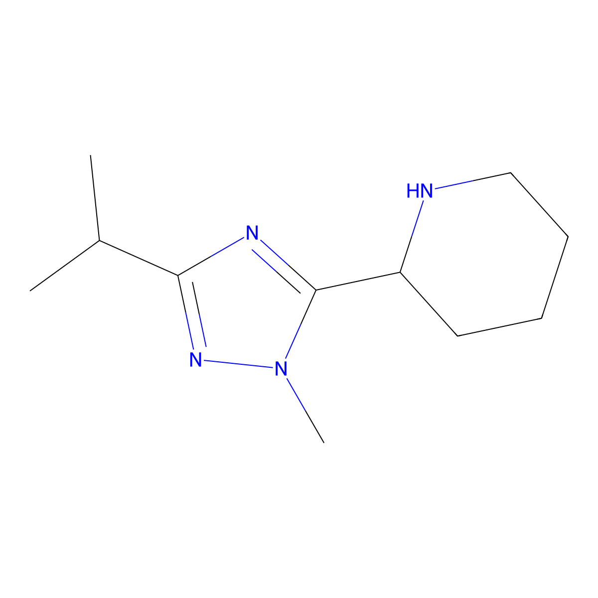 2-(3-Isopropyl-1-methyl-1h-1,2,4-triazol-5-yl)piperidine molecular structure, CAS 1341697-61-7