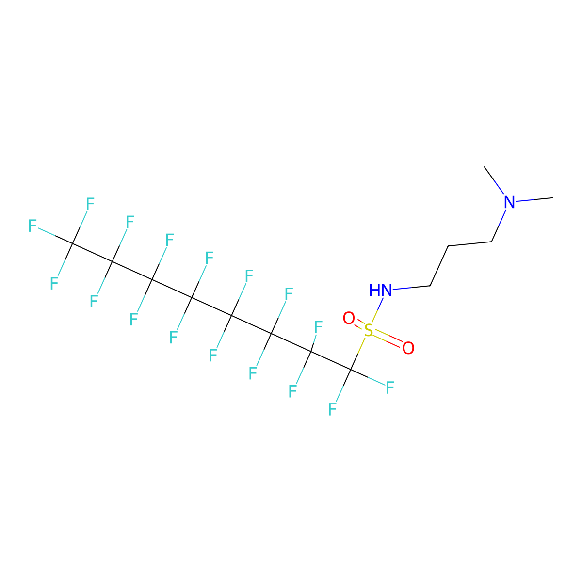 1-Octanesulfonamide, N-(3-(dimethylamino)propyl)-1,1,2,2,3,3,4,4,5,5,6,6,7,7,8,8,8-heptadecafluoro- molecular structure, CAS 13417-01-1