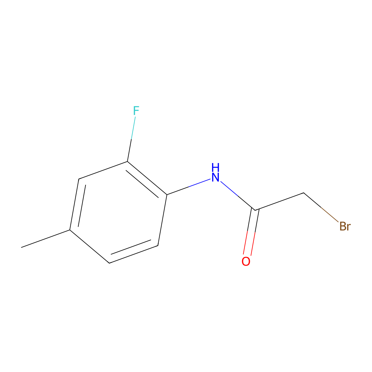 2-bromo-N-(2-fluoro-4-methylphenyl)acetamide molecular structure, CAS 1341700-38-6