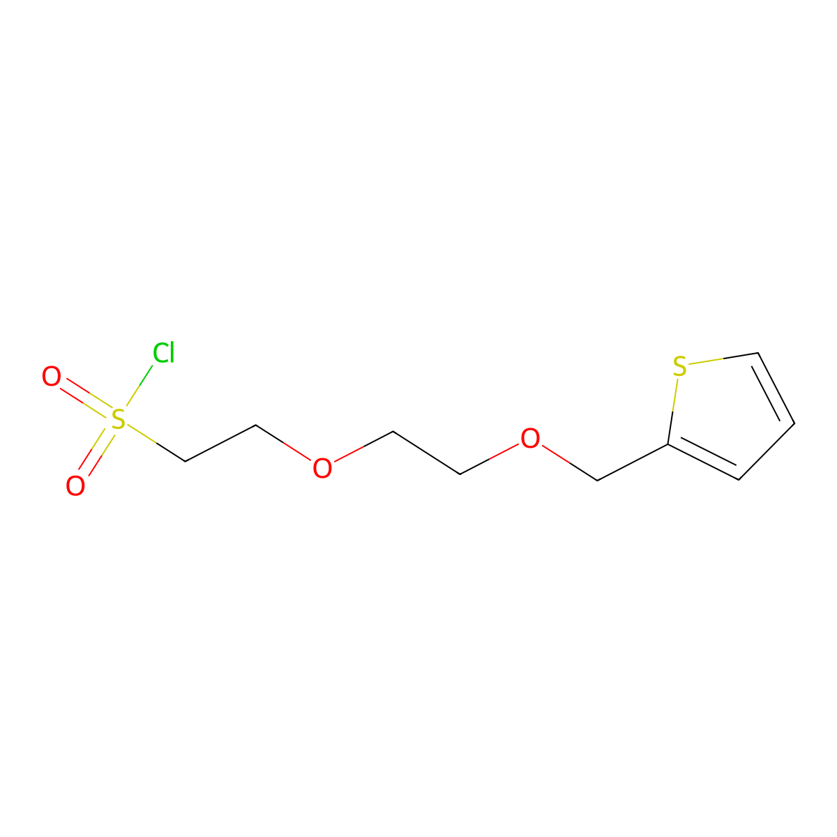 2-(2-(Thiophen-2-ylmethoxy)ethoxy)ethane-1-sulfonyl chloride molecular structure, CAS 1341701-41-4