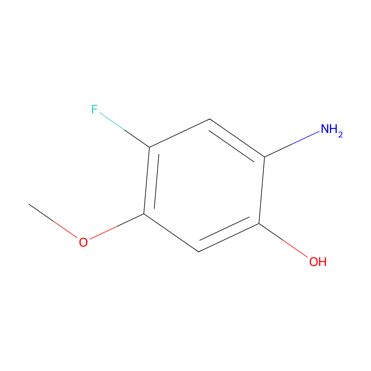 2-Amino-4-fluoro-5-methoxyphenol molecular structure, CAS 1341704-25-3