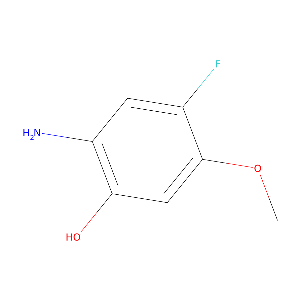 2-Amino-4-fluoro-5-methoxyphenol molecular structure, CAS 1341704-25-3