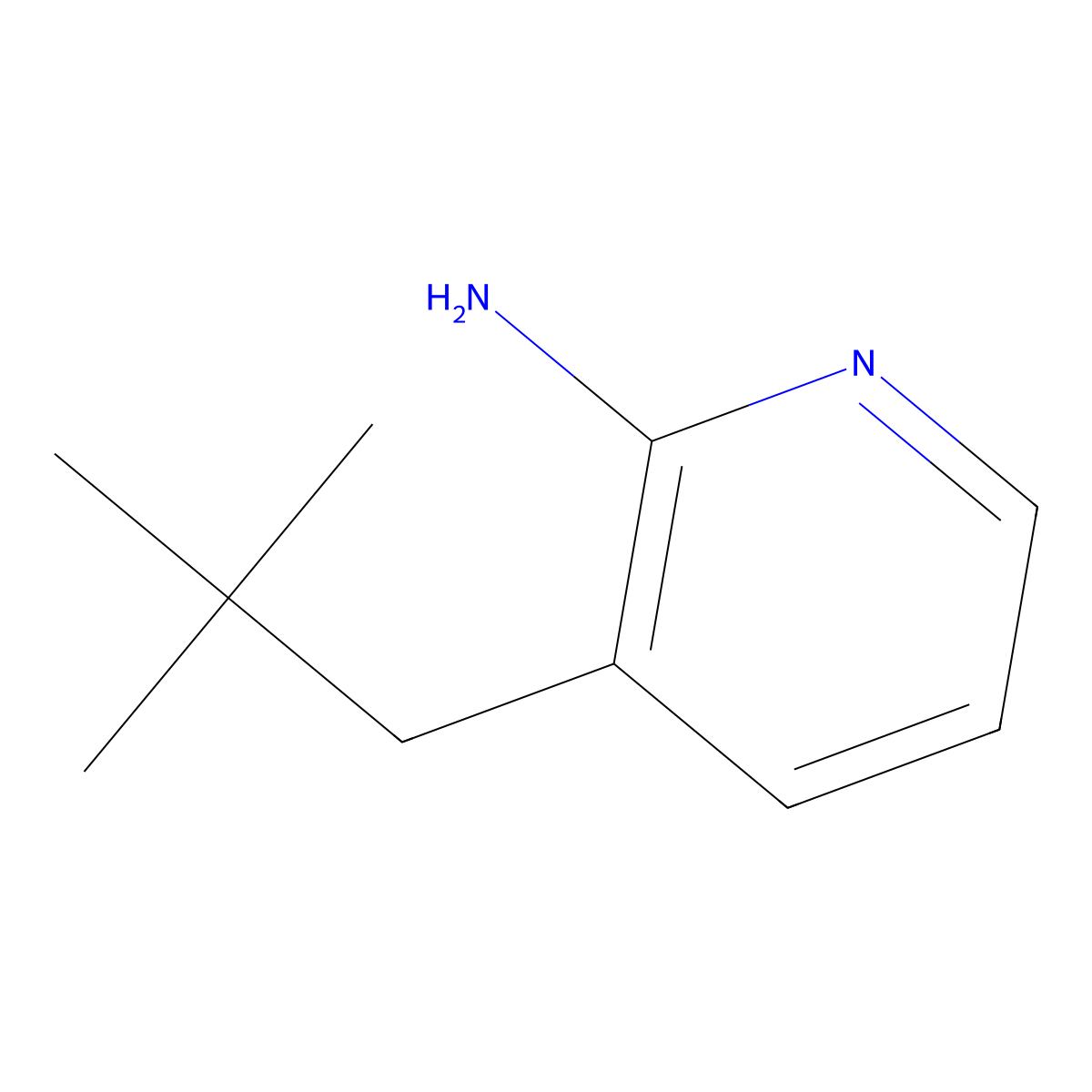 3-(2,2-Dimethylpropyl)pyridin-2-amine molecular structure, CAS 1341706-69-1