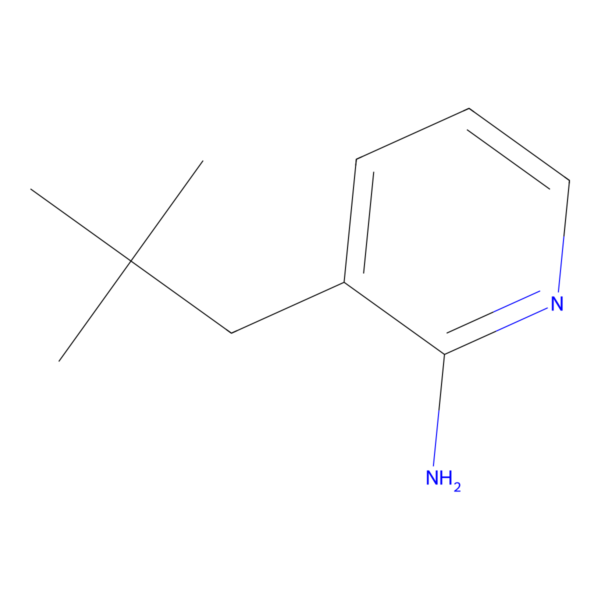 3-(2,2-Dimethylpropyl)pyridin-2-amine molecular structure, CAS 1341706-69-1