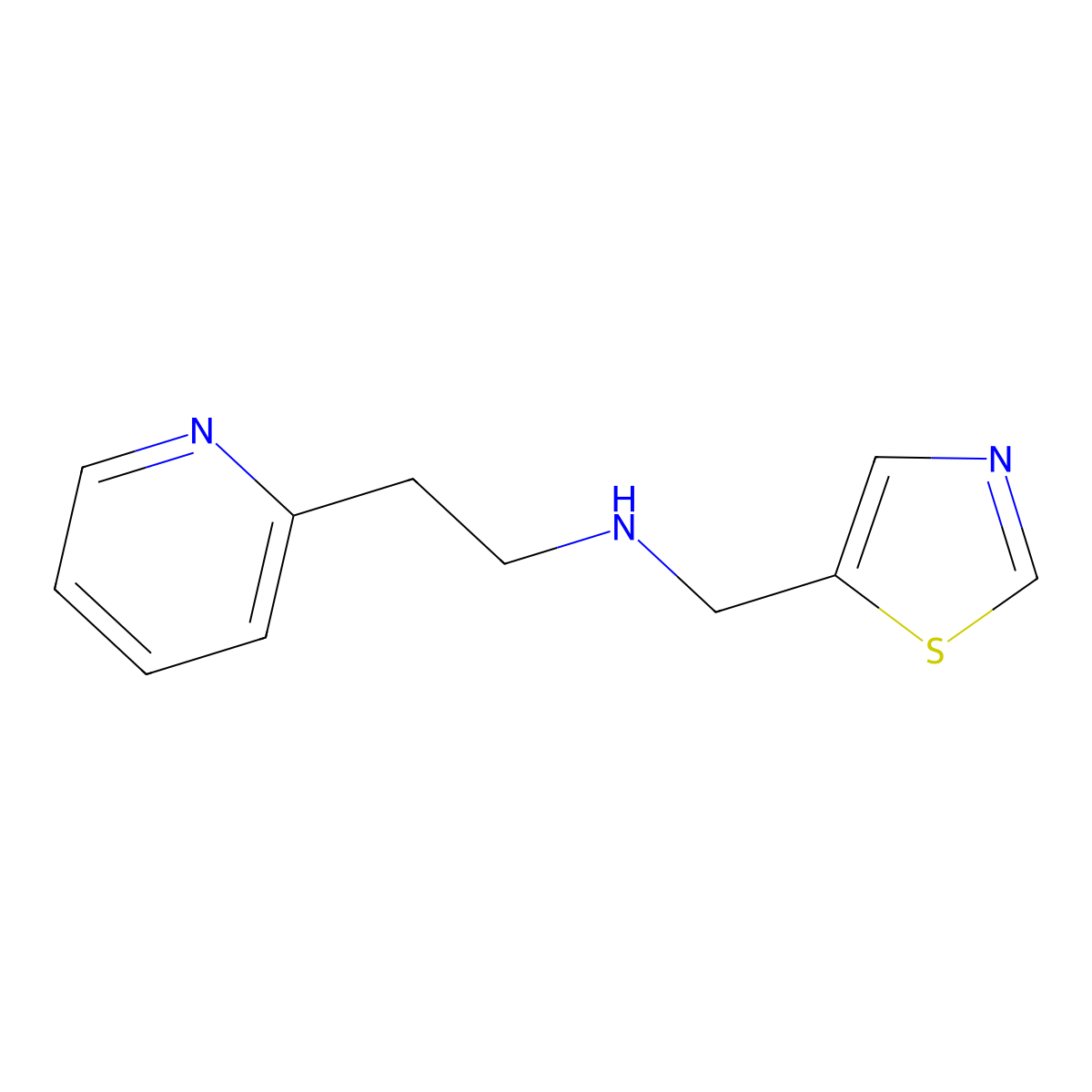 [2-(Pyridin-2-yl)ethyl][(1,3-thiazol-5-yl)methyl]amine molecular structure, CAS 1341708-99-3