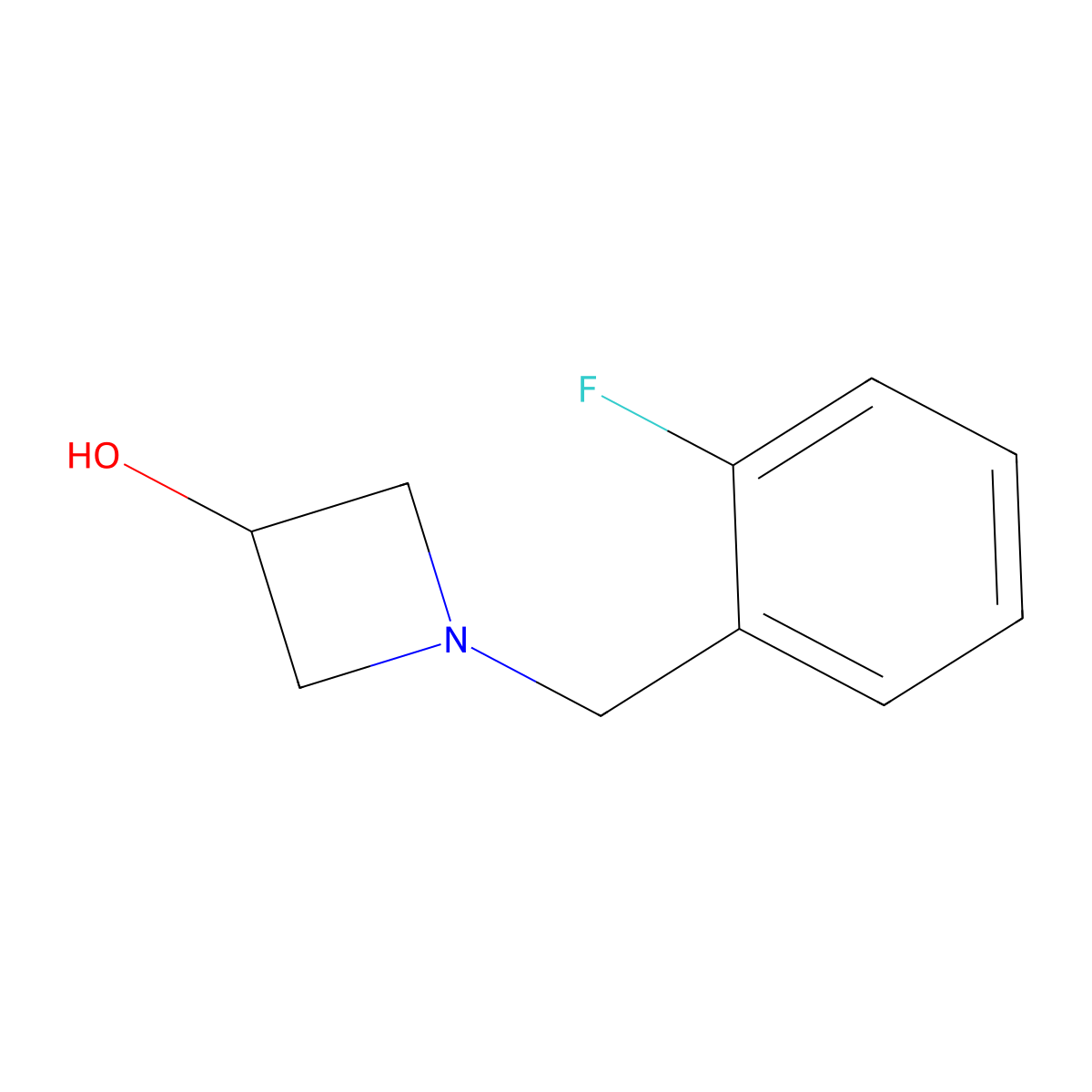 1-[(2-Fluorophenyl)methyl]azetidin-3-ol molecular structure, CAS 1341710-02-8