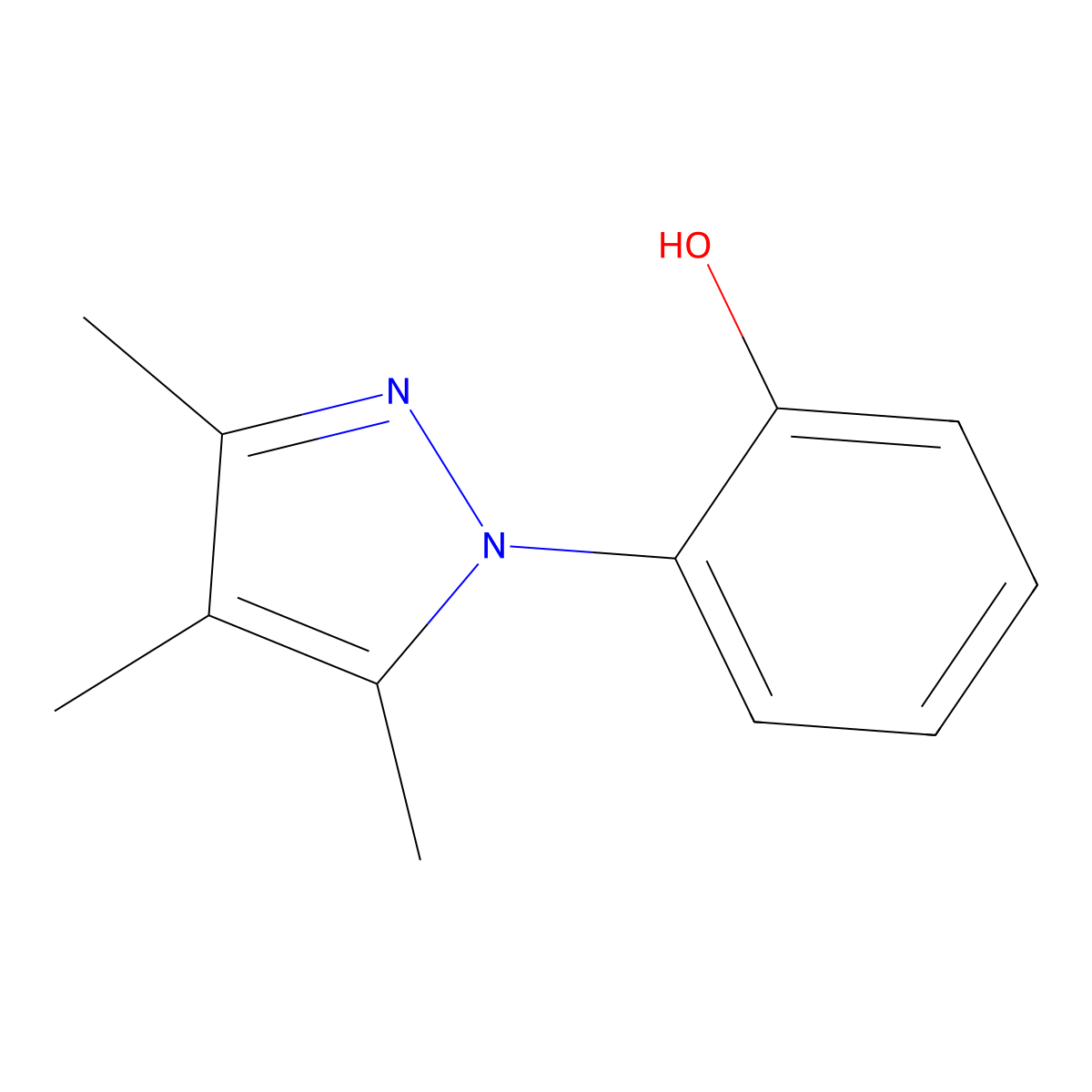 2-(trimethyl-1H-pyrazol-1-yl)phenol molecular structure, CAS 1341710-58-4
