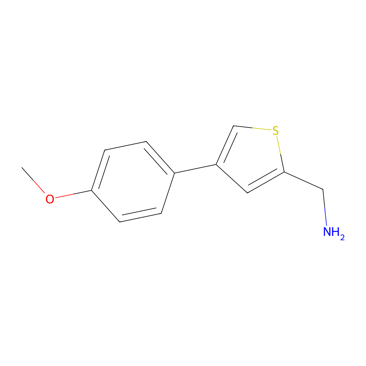(4-(4-Methoxyphenyl)thiophen-2-yl)methanamine molecular structure, CAS 1341711-90-7