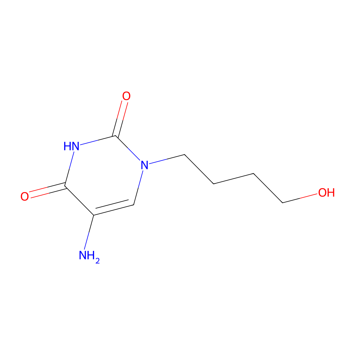 5-Amino-1-(4-hydroxybutyl)pyrimidine-2,4(1h,3h)-dione molecular structure, CAS 1341716-90-2