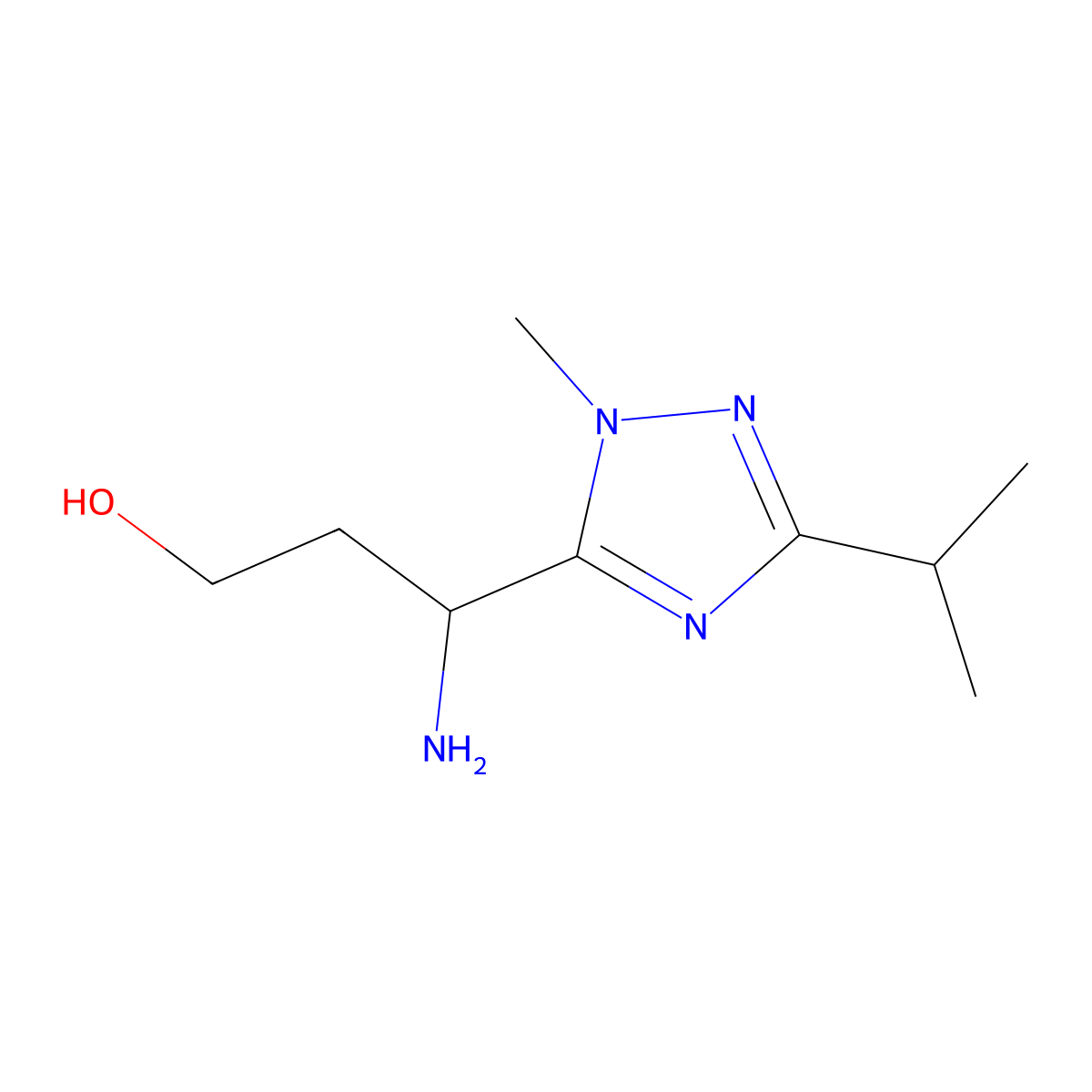 3-Amino-3-(3-isopropyl-1-methyl-1h-1,2,4-triazol-5-yl)propan-1-ol molecular structure, CAS 1341717-07-4