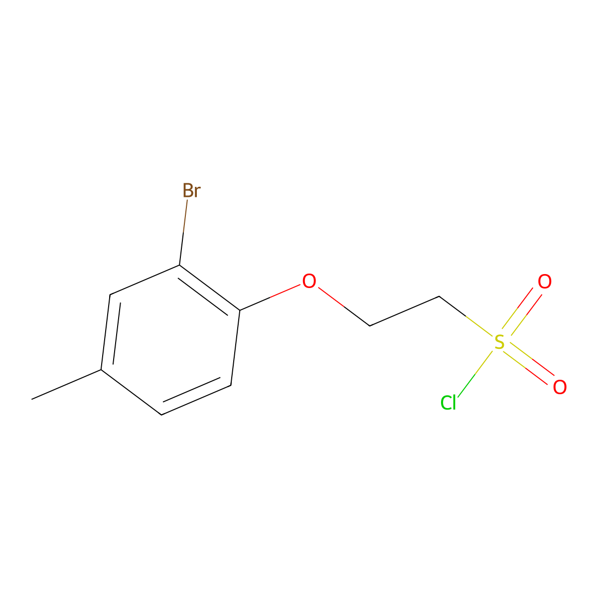 2-(2-Bromo-4-methylphenoxy)ethane-1-sulfonyl chloride molecular structure, CAS 1341717-28-9