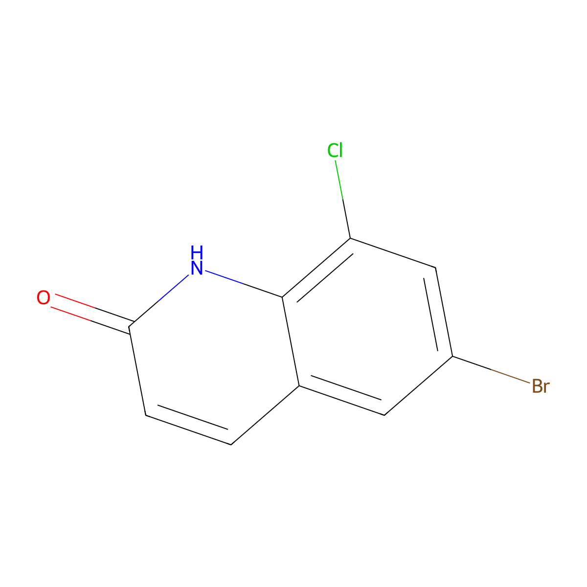 6-Bromo-8-chloro-1,2-dihydroquinolin-2-one molecular structure, CAS 1341717-31-4