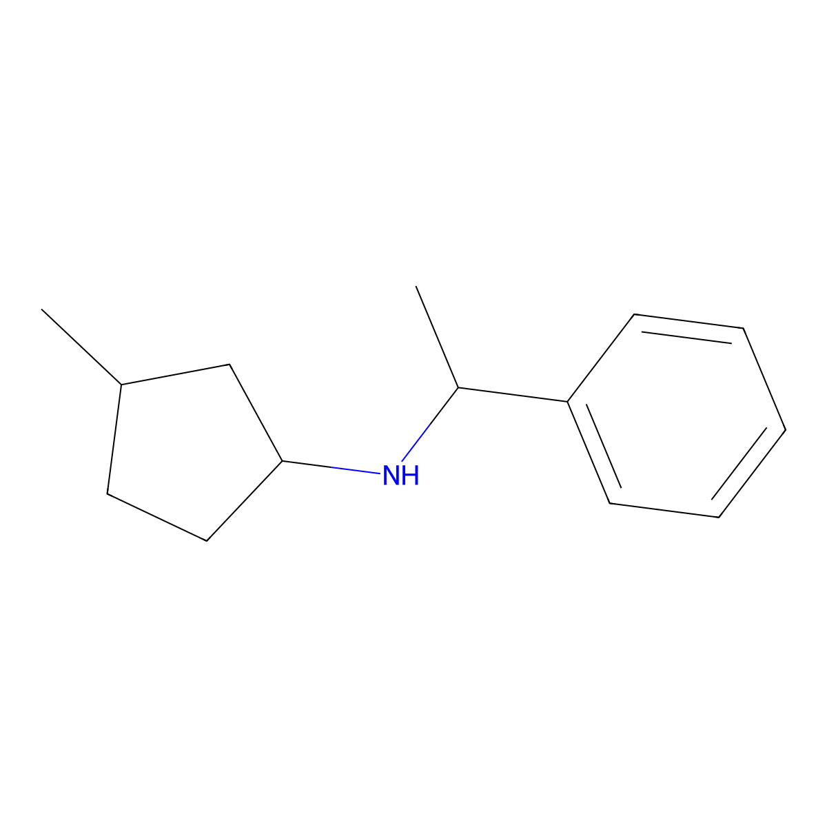 3-methyl-N-(1-phenylethyl)cyclopentan-1-amine molecular structure, CAS 1341717-45-0
