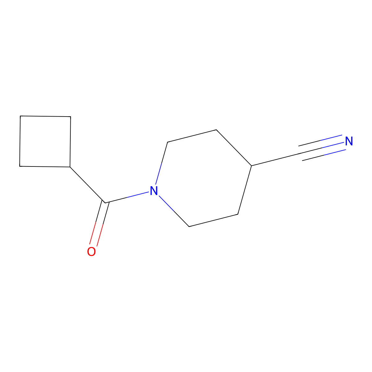 1-(Cyclobutanecarbonyl)piperidine-4-carbonitrile molecular structure, CAS 1341718-50-0