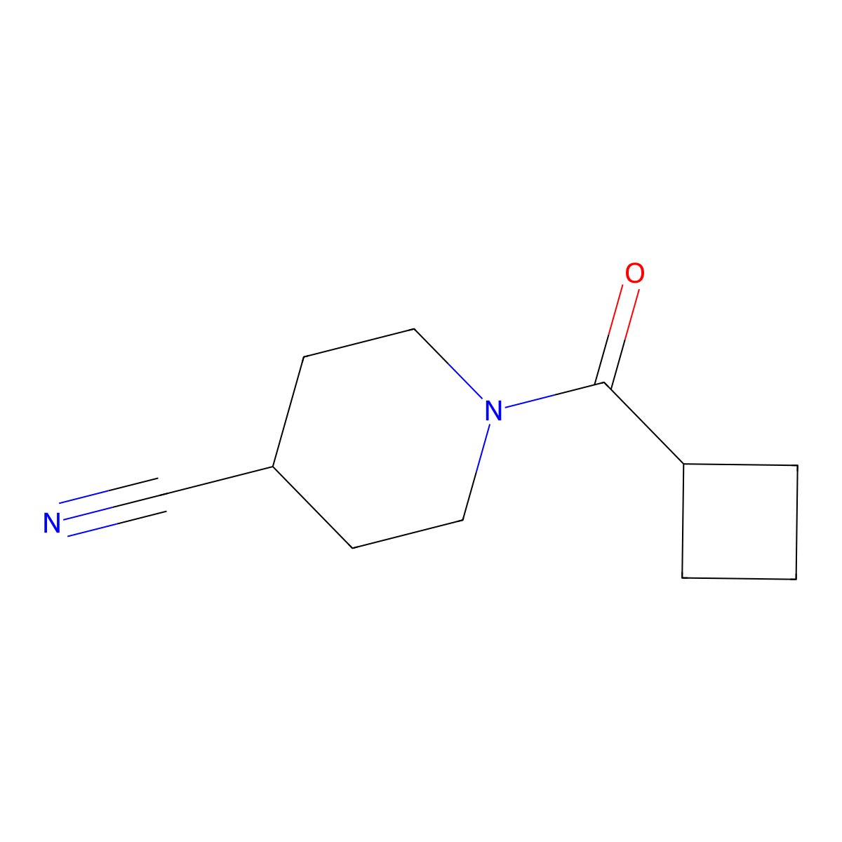 1-(Cyclobutanecarbonyl)piperidine-4-carbonitrile molecular structure, CAS 1341718-50-0