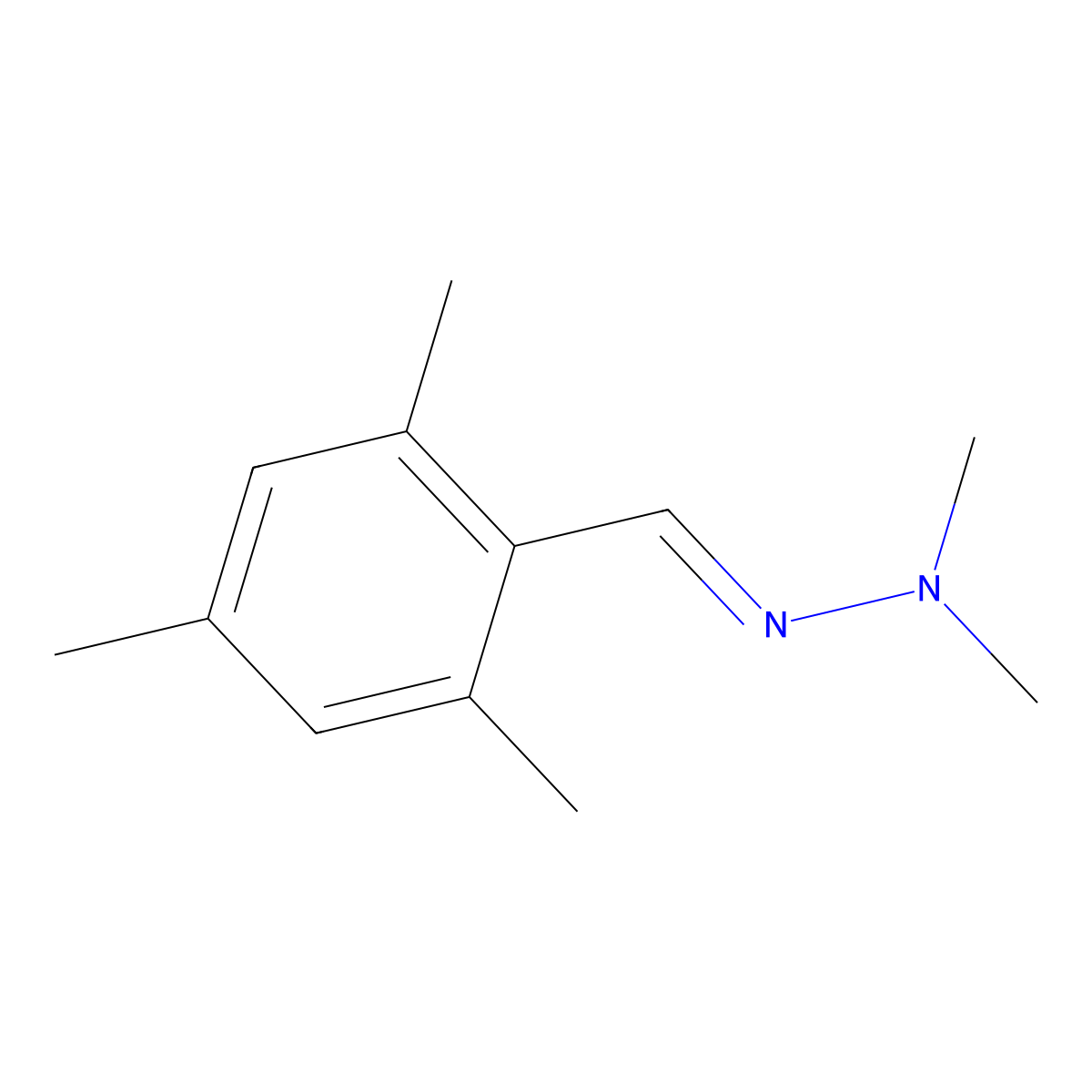 1,1-Dimethyl-2-(2,4,6-trimethylbenzylidene)hydrazine molecular structure, CAS 134172-81-9