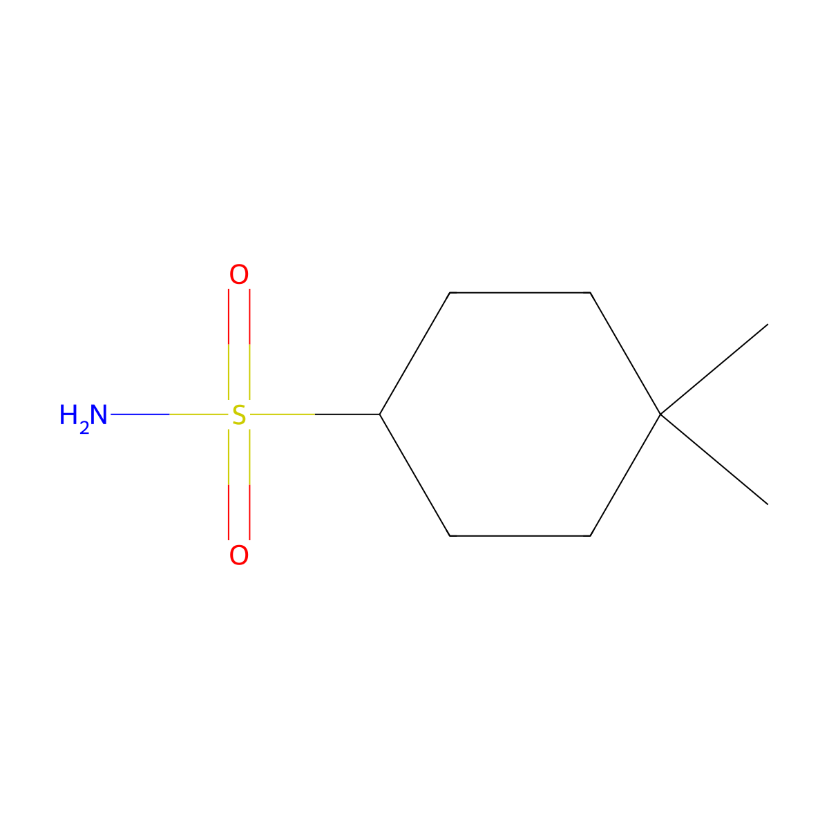 4,4-Dimethylcyclohexane-1-sulfonamide molecular structure, CAS 1341720-23-7