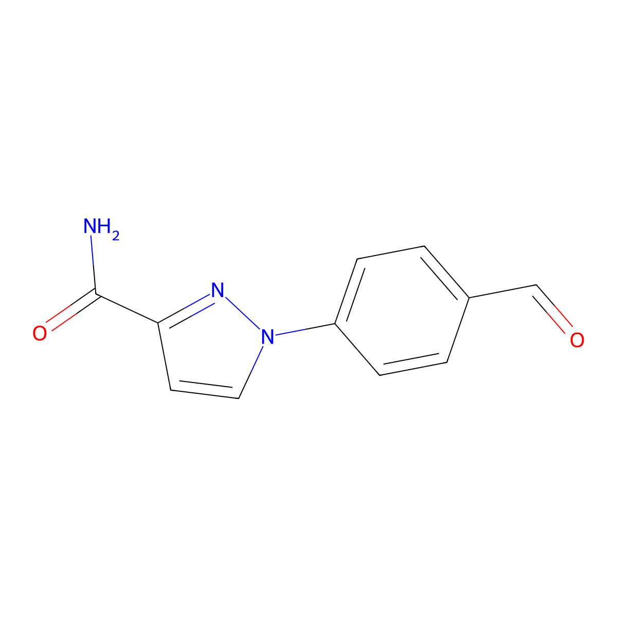 1-(4-formylphenyl)-1H-pyrazole-3-carboxamide molecular structure, CAS 1341721-68-3