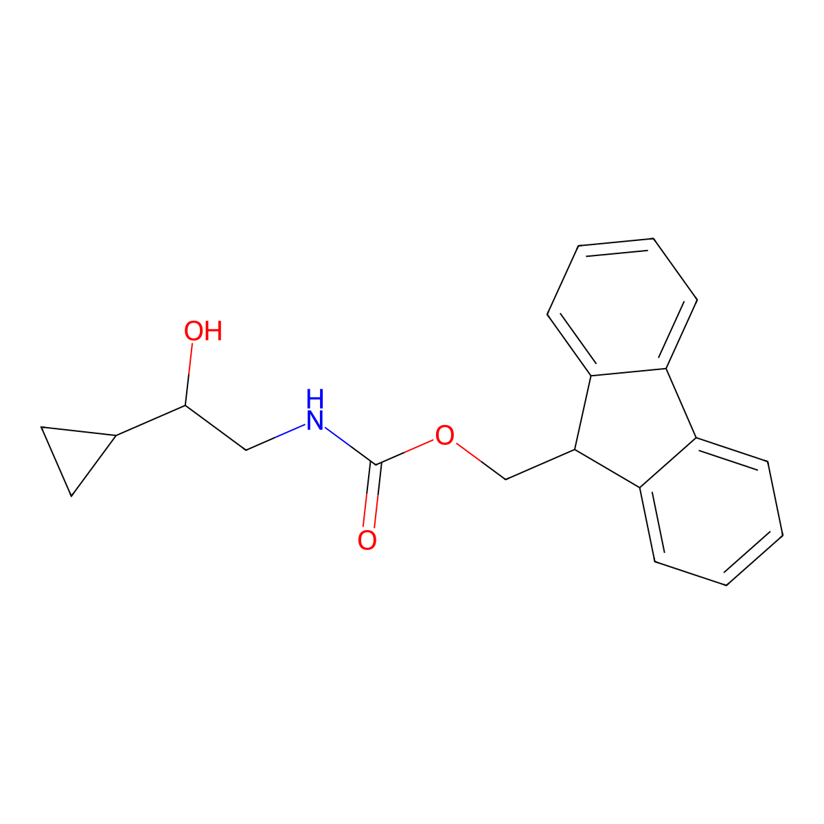 (9H-fluoren-9-yl)methyl N-(2-cyclopropyl-2-hydroxyethyl)carbamate molecular structure, CAS 1341723-13-4
