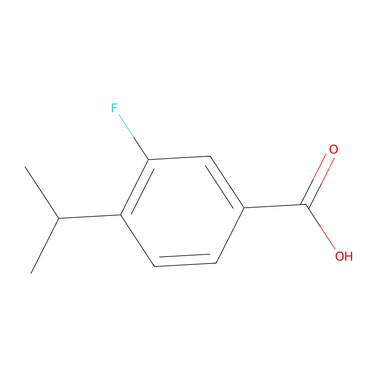3-Fluoro-4-(propan-2-yl)benzoic acid molecular structure, CAS 1341723-26-9