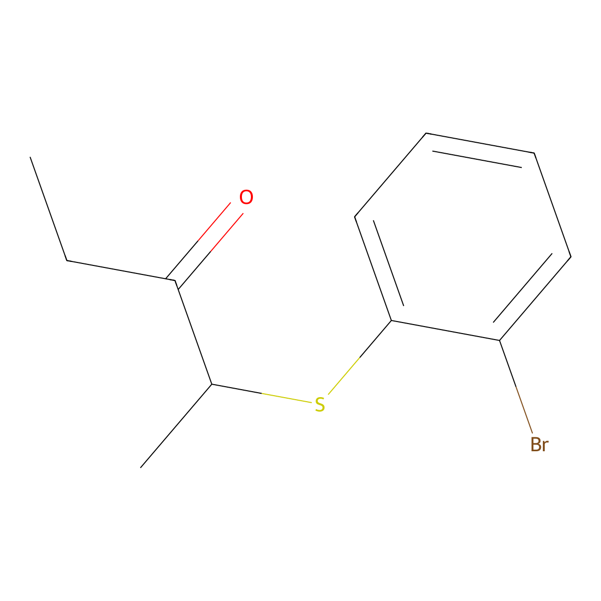 2-((2-Bromophenyl)thio)pentan-3-one molecular structure, CAS 1341726-41-7
