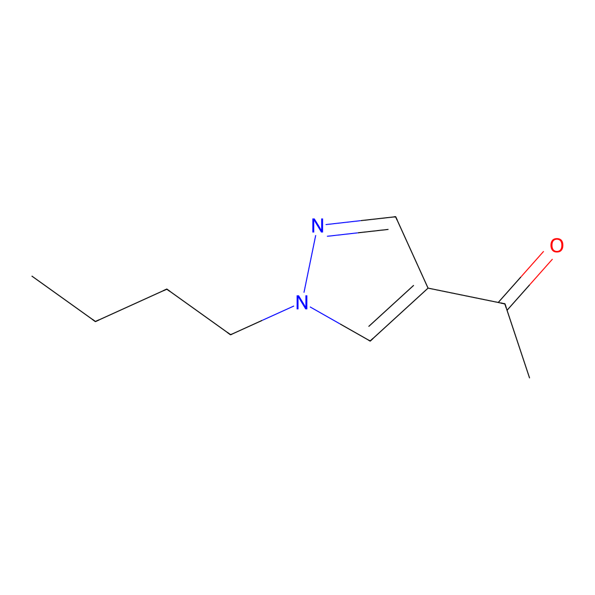 1-(1-butyl-1H-pyrazol-4-yl)ethan-1-one molecular structure, CAS 1341728-05-9