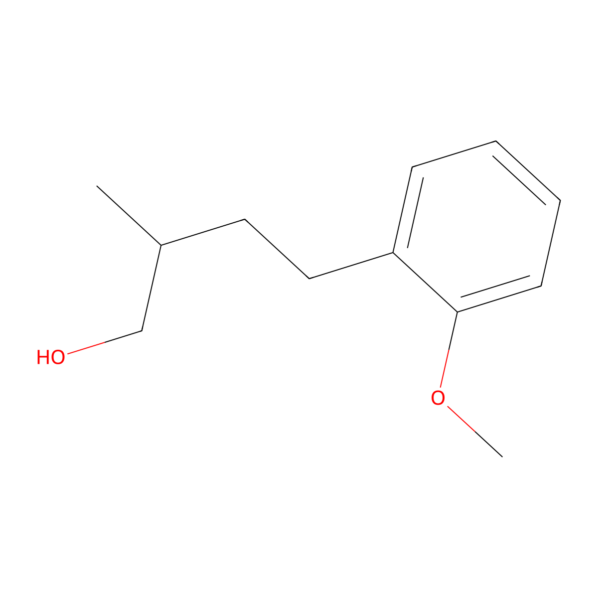 4-(2-Methoxyphenyl)-2-methylbutan-1-ol molecular structure, CAS 1341729-01-8
