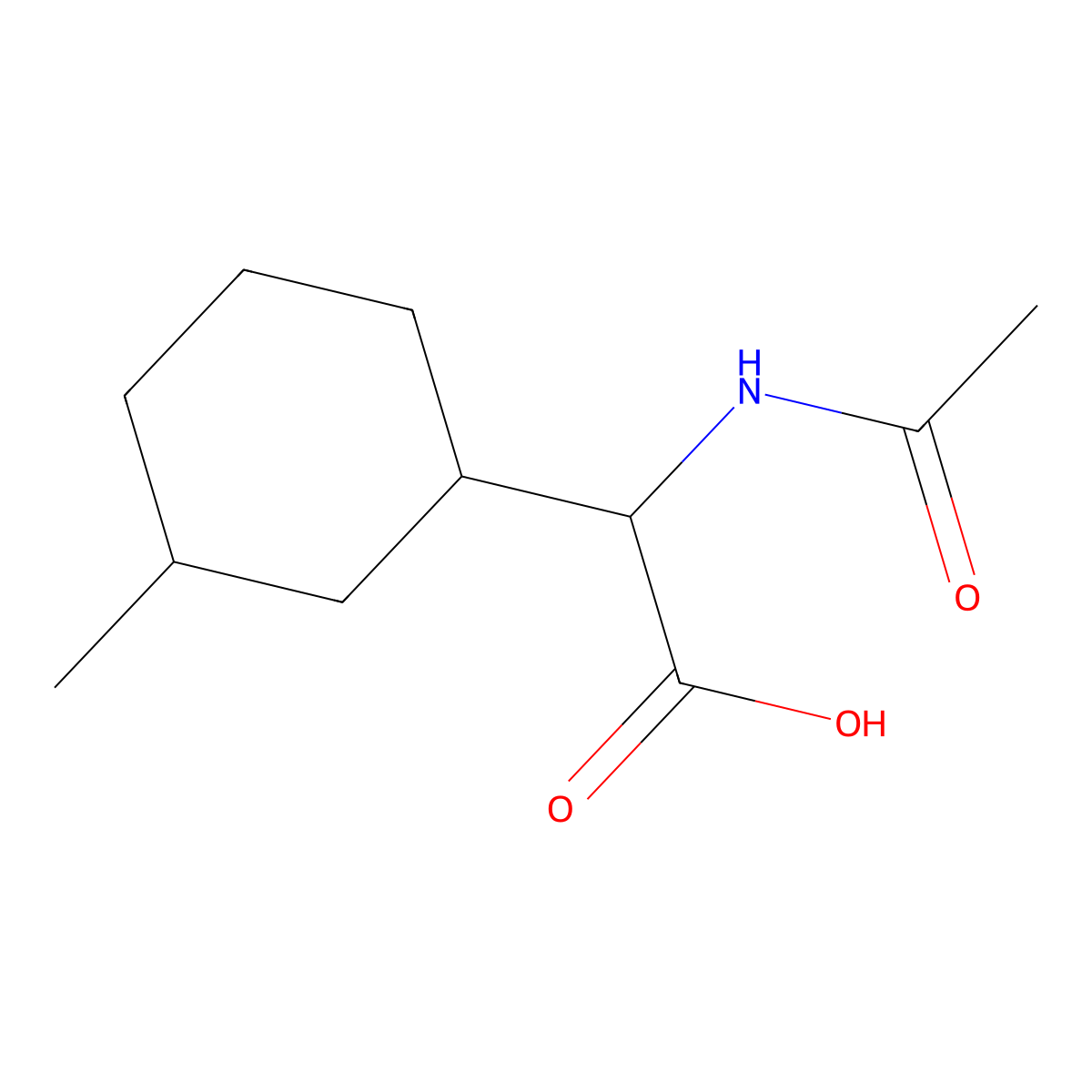 2-Acetamido-2-(3-methylcyclohexyl)acetic acid molecular structure, CAS 1341730-55-9