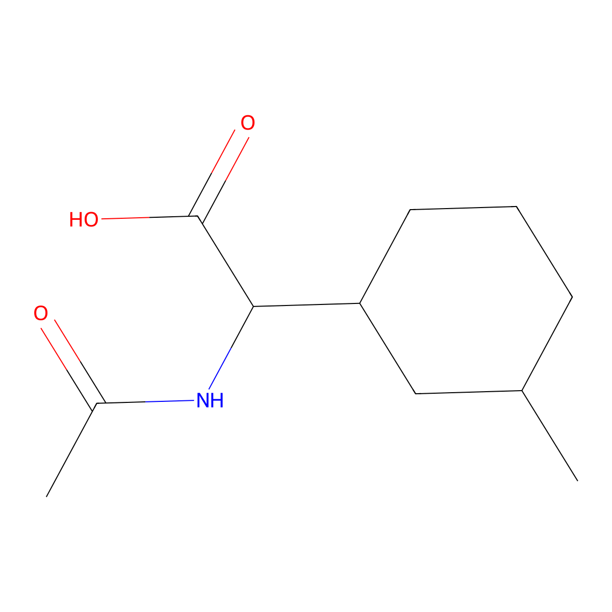 2-Acetamido-2-(3-methylcyclohexyl)acetic acid molecular structure, CAS 1341730-55-9