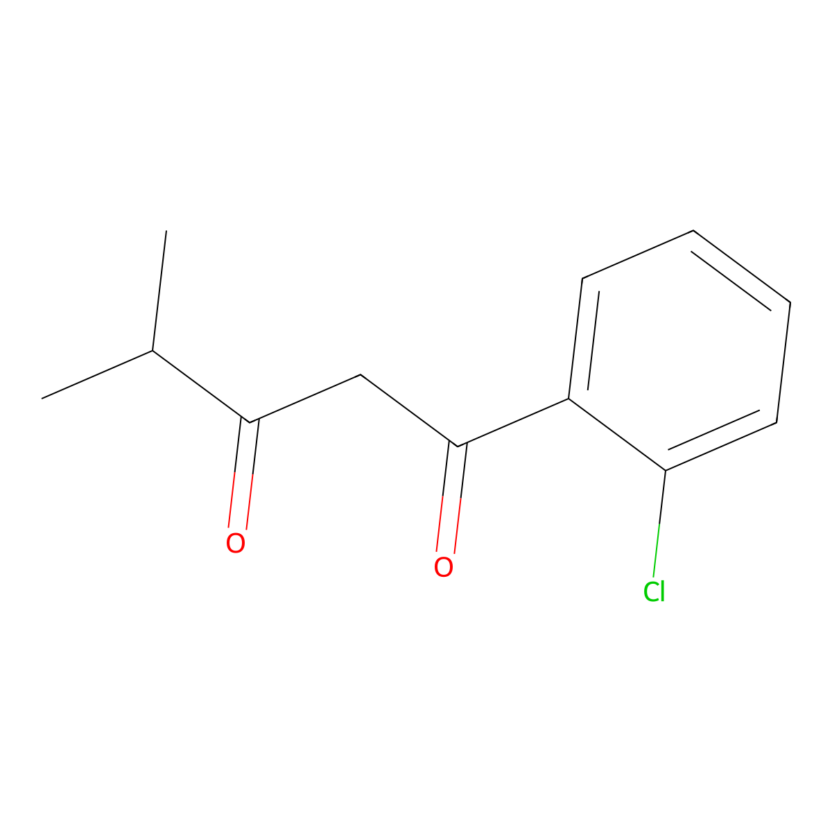 1-(2-Chlorophenyl)-4-methylpentane-1,3-dione molecular structure, CAS 1341731-61-0