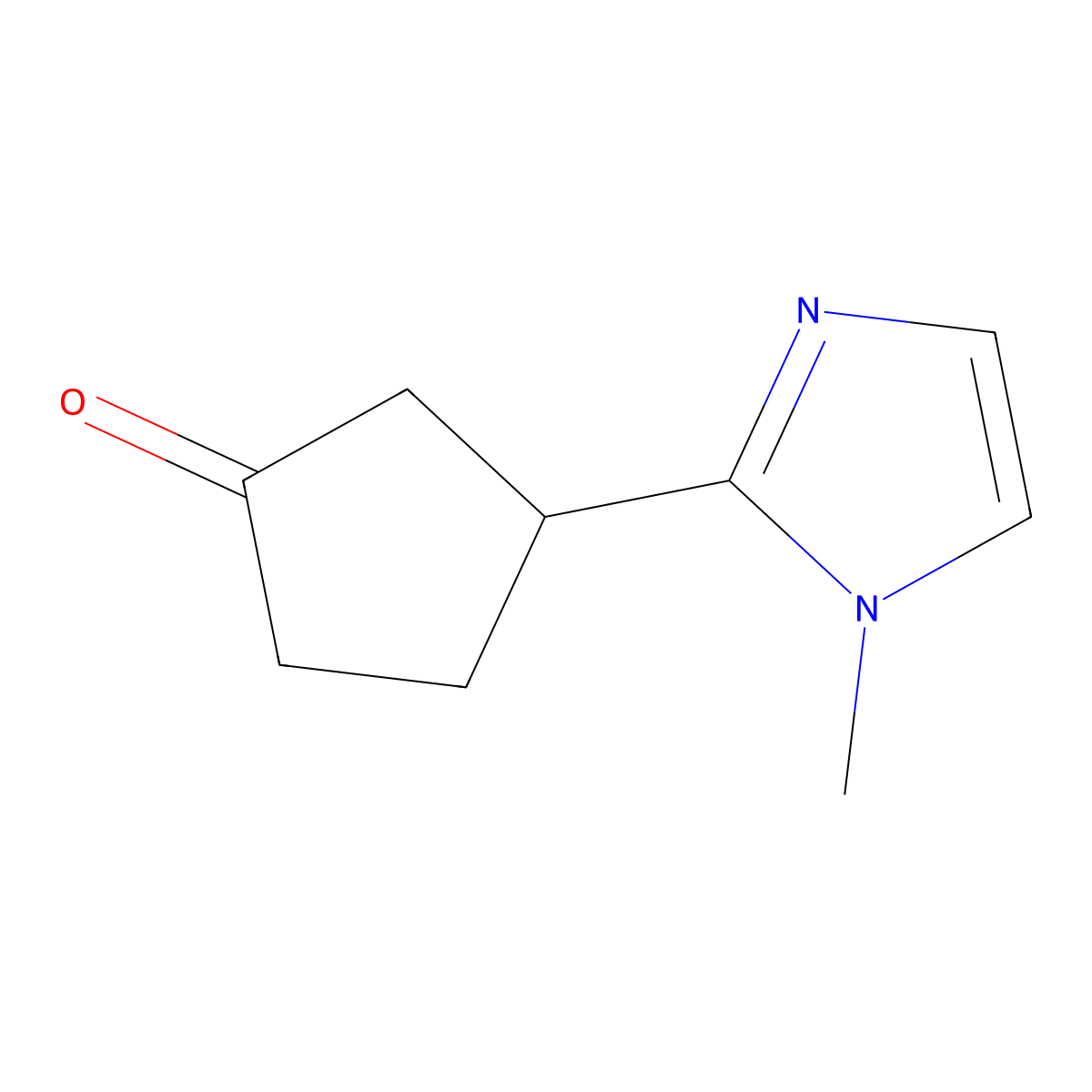 3-(1-methyl-1H-imidazol-2-yl)cyclopentan-1-one molecular structure, CAS 1341733-03-6