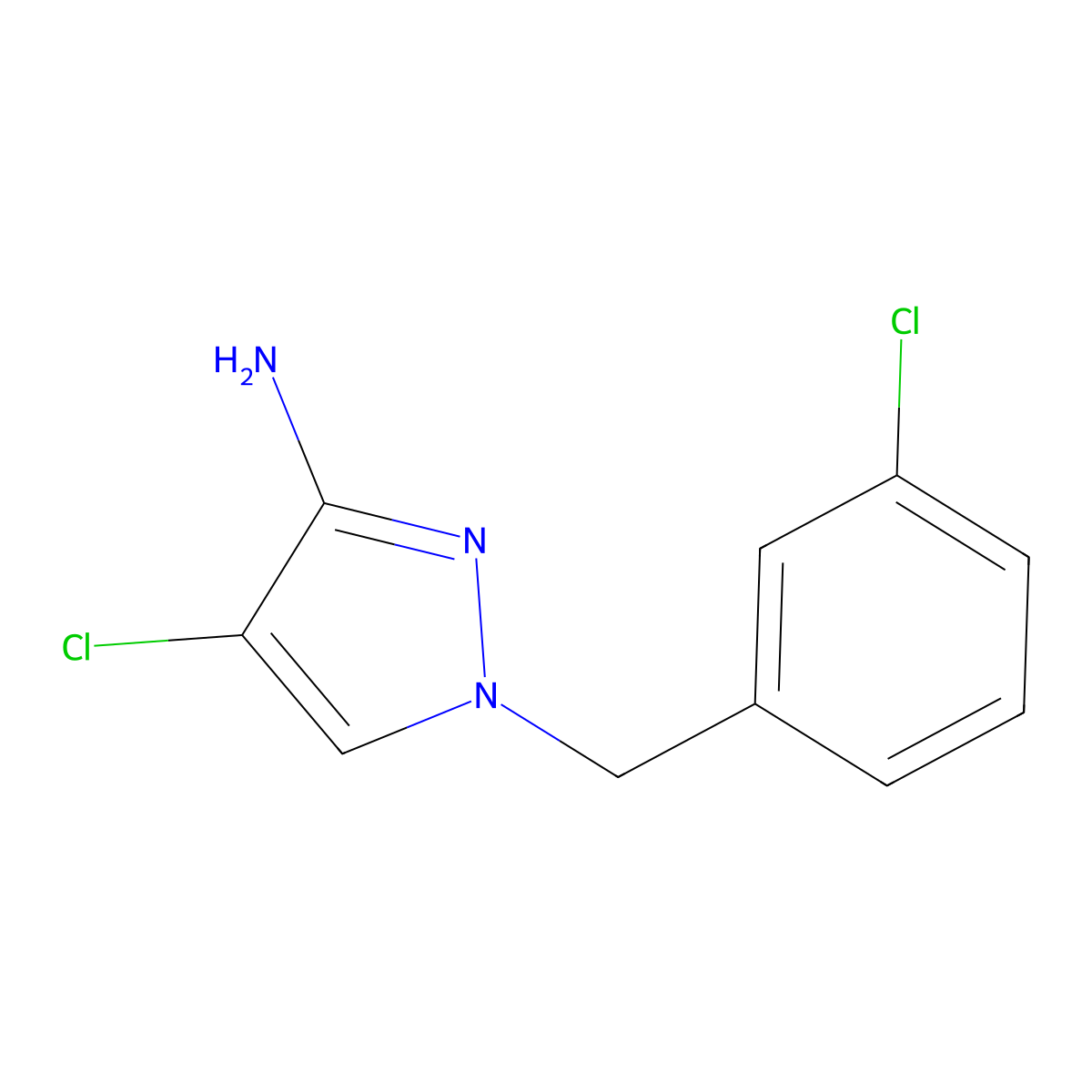 4-Chloro-1-(3-chlorobenzyl)-1h-pyrazol-3-amine molecular structure, CAS 1341733-48-9