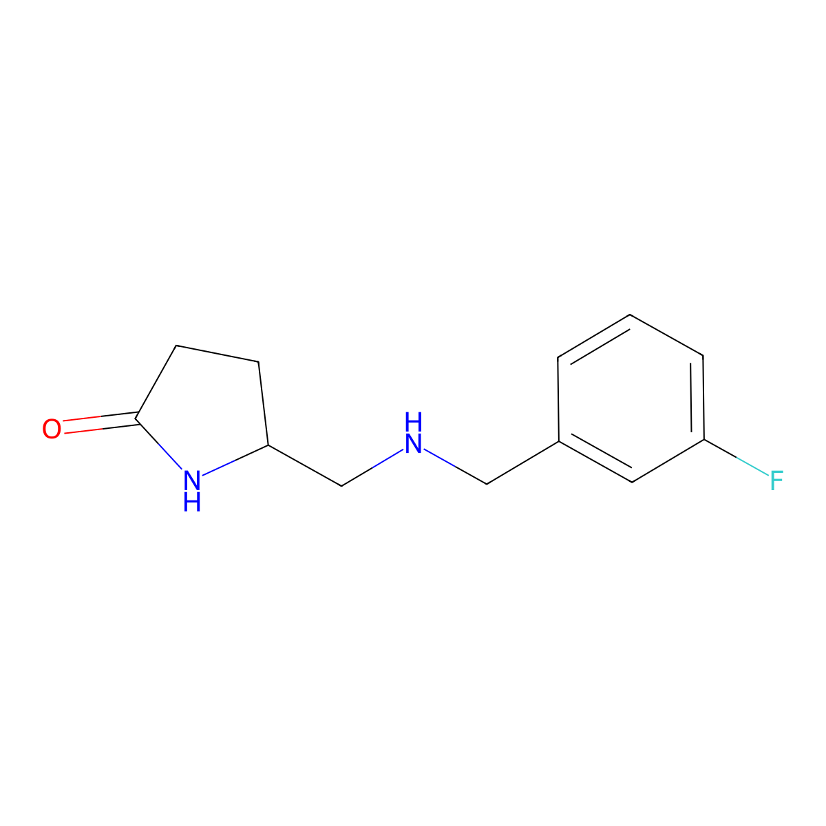 5-(((3-Fluorobenzyl)amino)methyl)pyrrolidin-2-one molecular structure, CAS 1341736-67-1