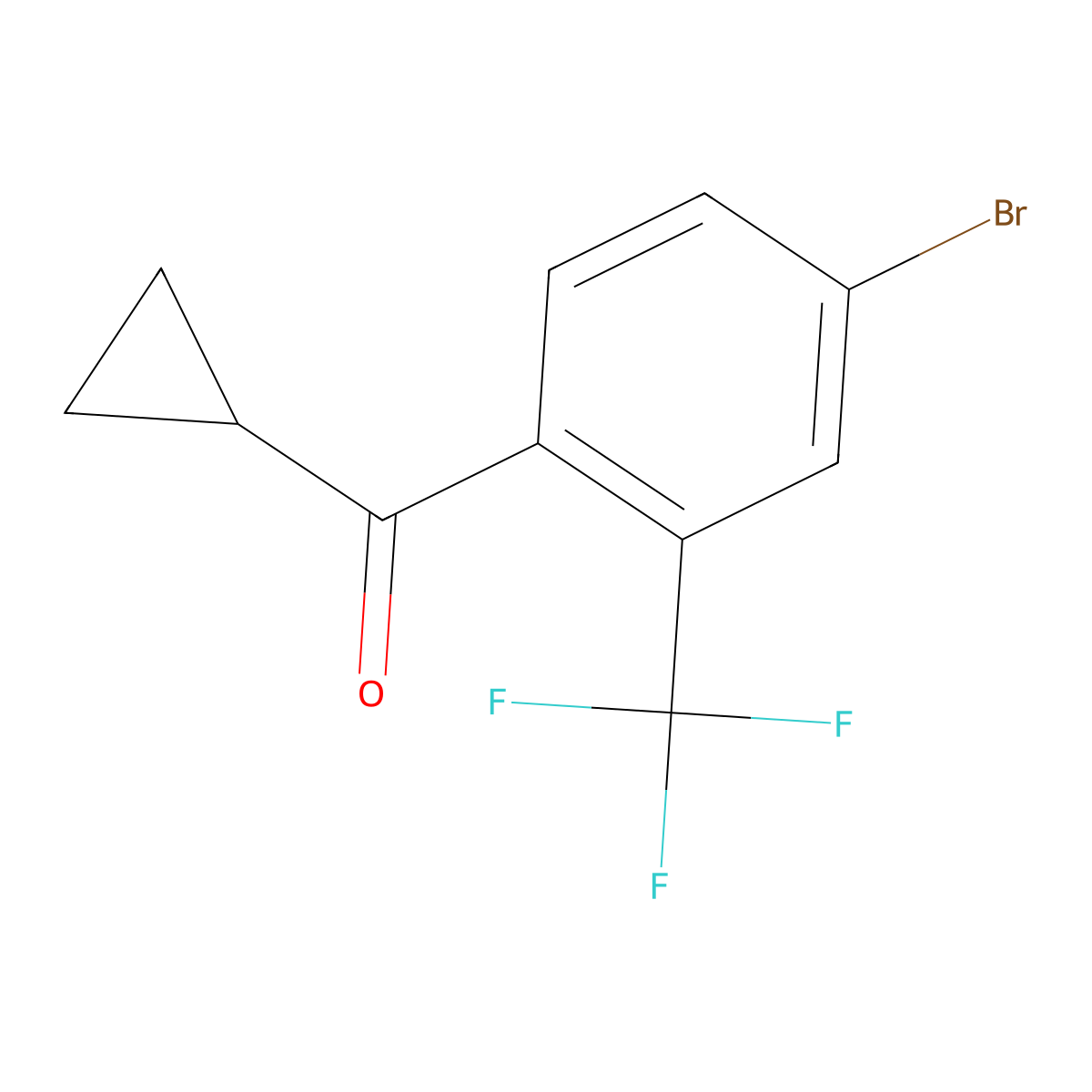 (4-Bromo-2-(trifluoromethyl)phenyl)(cyclopropyl)methanone molecular structure, CAS 1341736-93-3