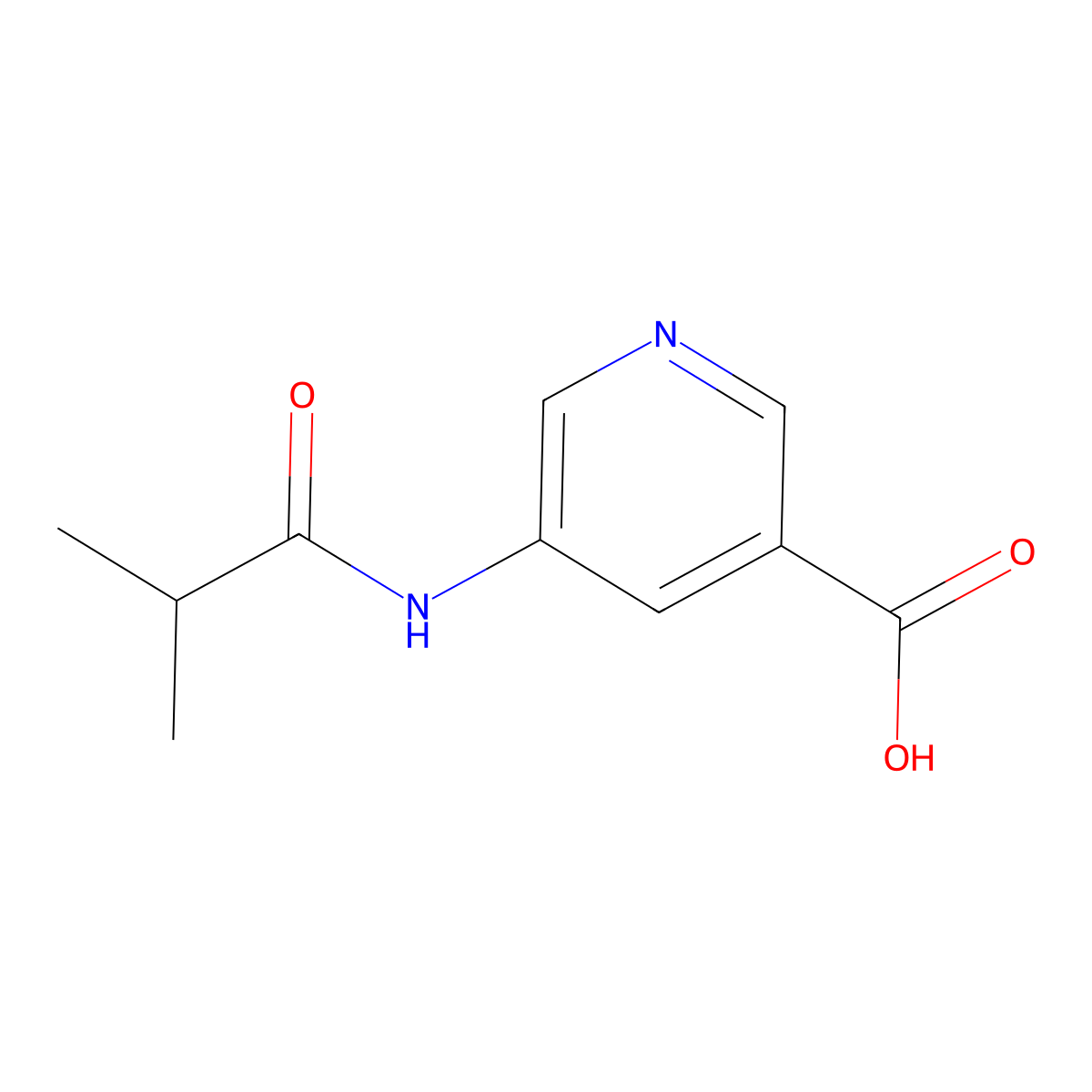 5-Isobutyramidonicotinic acid molecular structure, CAS 1341738-41-7