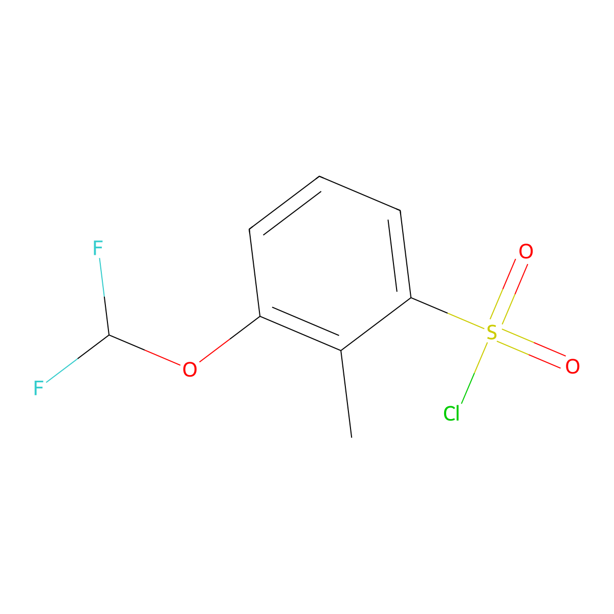 3-(Difluoromethoxy)-2-methylbenzene-1-sulfonyl chloride molecular structure, CAS 1341738-60-0