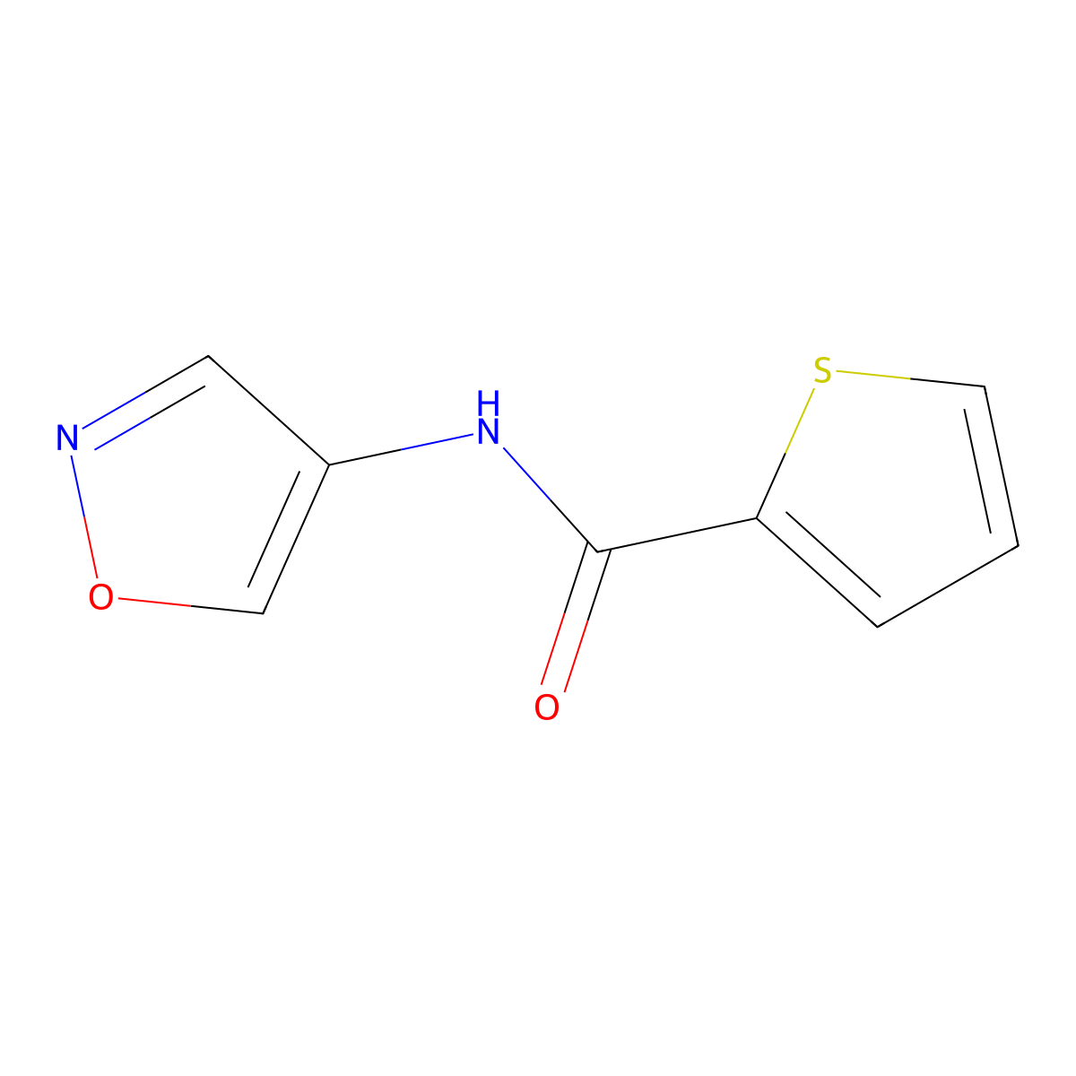 N-(1,2-oxazol-4-yl)thiophene-2-carboxamide molecular structure, CAS 1341743-61-0