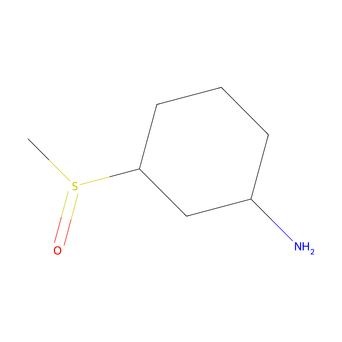 3-Methanesulfinylcyclohexan-1-amine molecular structure, CAS 1341744-25-9